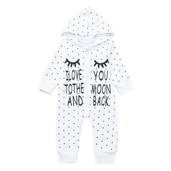 

newborn infant baby boy girl letter hooded romper jumpsuit outfits clothes 2020 clothes new born babys, White