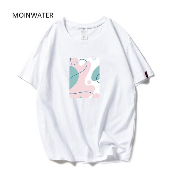 

moinwater геомеѬиекий пѬин 2020 нове женкие модне ђболки женкий лопок белй, White