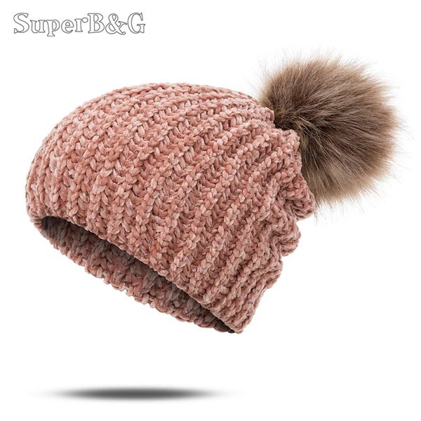

2019 new woman winter hat knit warm beanie hat soft thick for women casual fashion pompom clothing accessories, Blue;gray