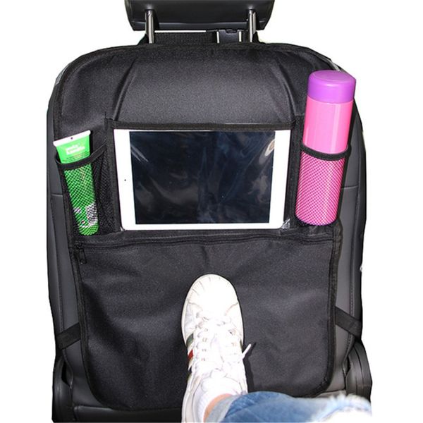 

car backseat organizer multi-function car kick mats storage bag tablet stand holder oxford seat back zipper bag stowing tidying