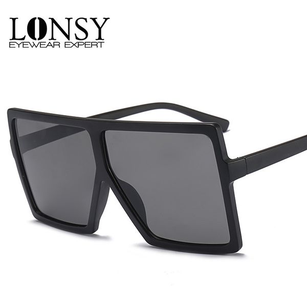 

lonsy oversize size sunglasses women brands retro glasses square lady sun glasses uv400 gafas oculos feminino, White;black