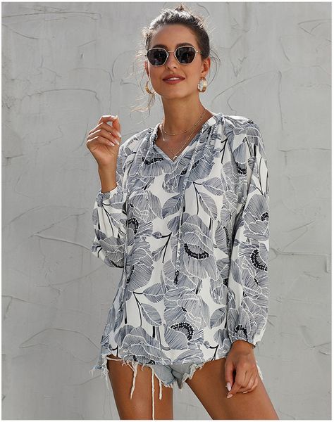 

womens designer long sleeve tshirt summer autumn chiffon flora printed tshirts europe and american styles clothes, White