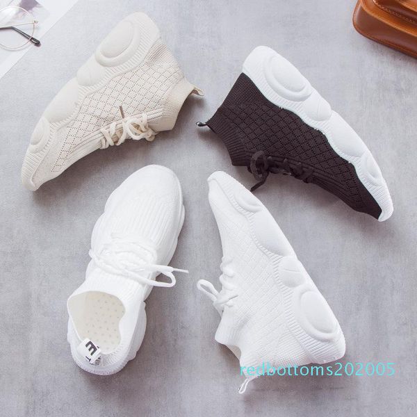 

2019 brand fashion designer teddy bear shoes female leisure fly woven shoes female han edition platform joker breathable socks shoes r05, Black