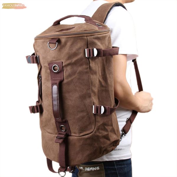 

polyester 2020 style men canvas rucksack lapshoulder duffle casual bag