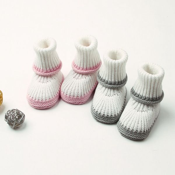 

autumn winter newborn baby infants knit boots toddler girl boy soft soled solid color anti-slip knitted shoes first walkers