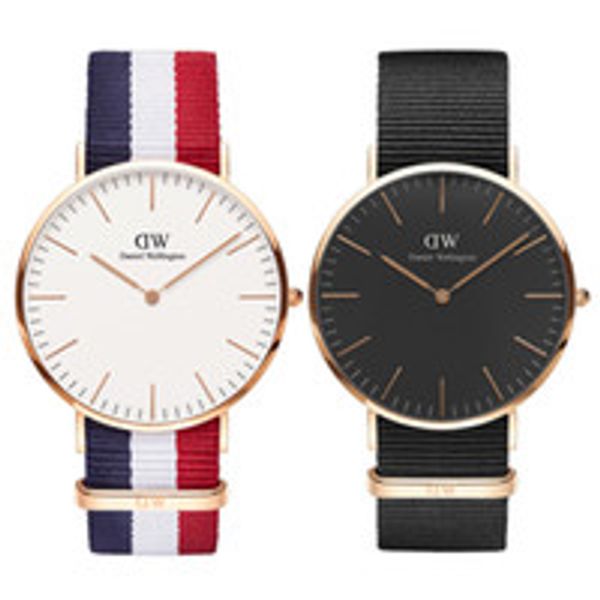 

2018 new fashion brand watch ladies 36mm men 40mm color black nylon watch quartz luxury couple watch monte feminino, Slivery;brown