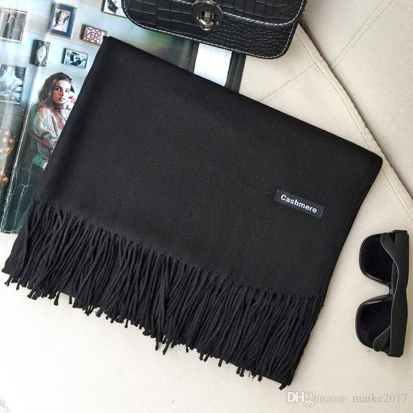 

qualtiy size 180cm*60cm imitation cashmere scarf for women euro brand french designer scarf solid color women gift shawl scarf 15 color, Blue;gray