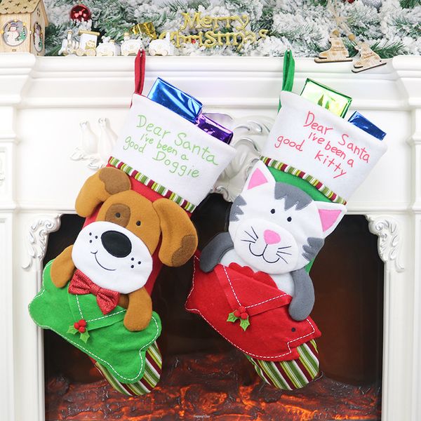 

christmas stocking lovely cats and dog wishing socks wish for children candy bags gift new year lucky socks