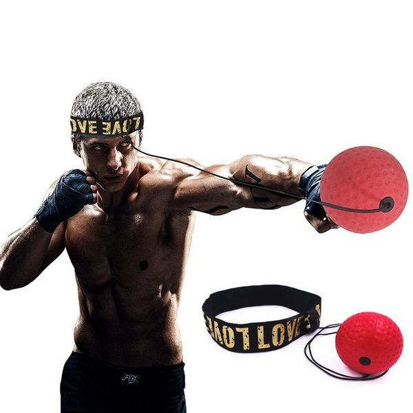 

boxing reflex speed punch ball sanda boxer raising reaction force hand eye training set stress reaction ball red fitness balls