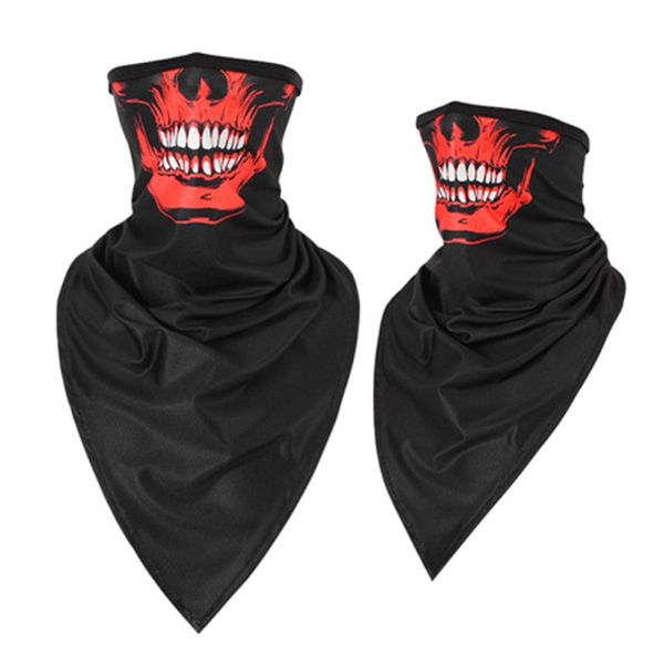 

cycling face mask skull triangle halloween headband breathable bandana helmet windproof neck face mask magic scarf sportswear, Black