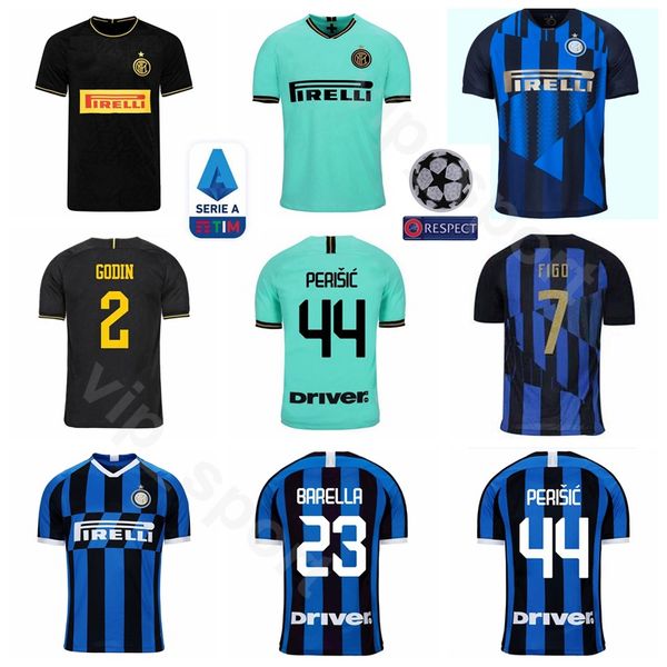 

soccer milan 2020 inter men 77 brozovic jersey 2 godin 12 sensi 8 vecino 24 barella 44 perisic 37 skriniar football shirt kits, Black;yellow
