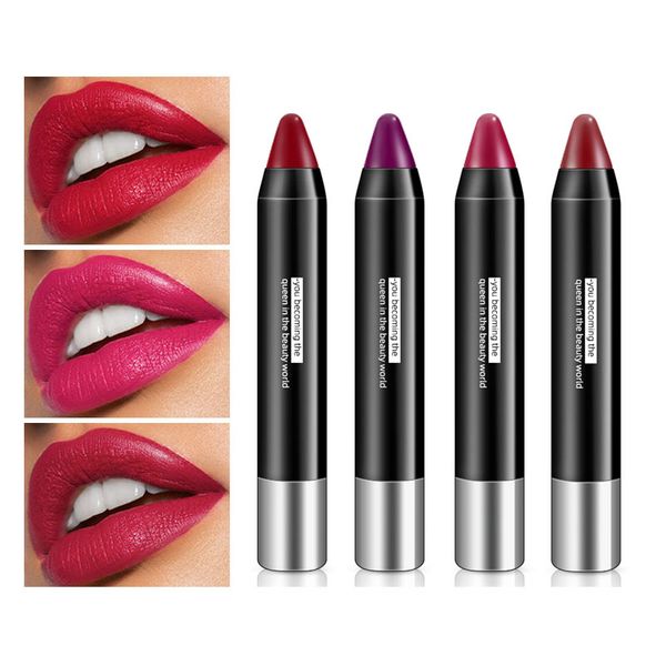 

brand moisturizing lipstick easy to wear wterproof matte lips crayon matt batom professional makeup cosmetic 6 color