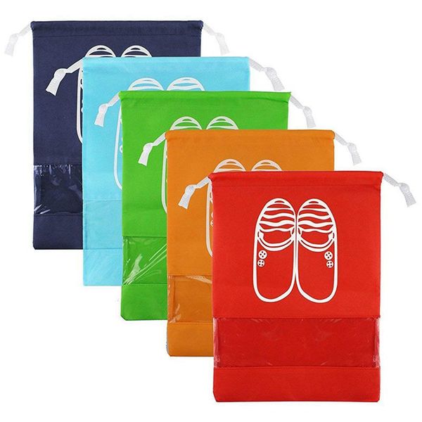 

5 pcs travel shoes bag finishing bag anti-dust shoes storage pouch (l