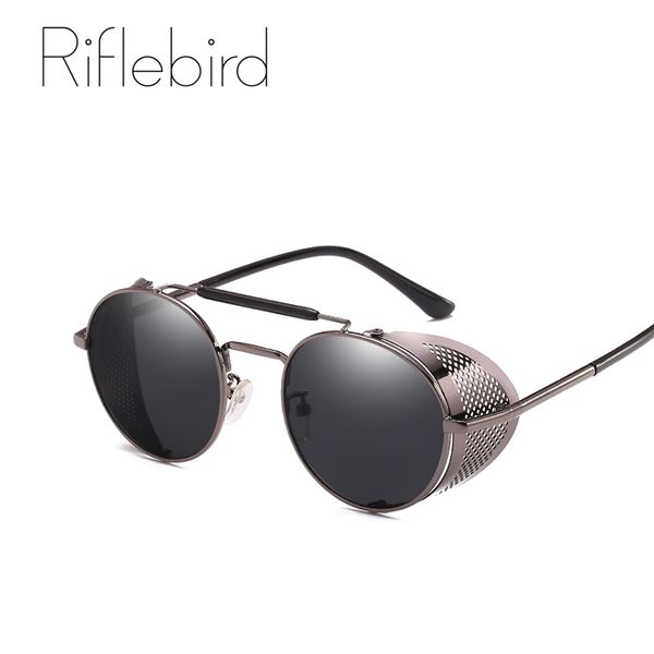 

vintage round punk sunglasses men women shades steampunk sun glasses for mens sunglass goggles 2020 uv400 lentes de sol hombre, White;black