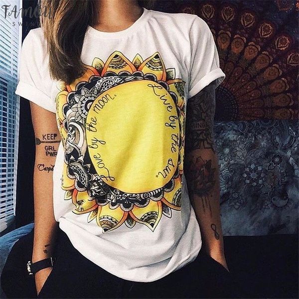 

european t shirt for women summer 2020 vibe with me print punk rock fashion graphic tees women designer clothing, White