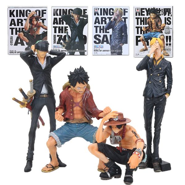 

15-25cm anime one piece monkey d luffy ace king of artist roronoa zoro sanji brinquedos action figure model toys christmas gifts t200118