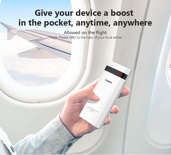 

pisen power bank 10000mah external battery led portable charger 2a fast charging powerbank for phones and tablets