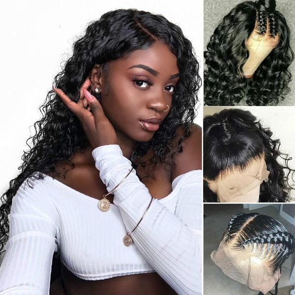 

hair peruvian lace front human hair wigs water wave lace front wigs pre plucked remy human hair wigs, Black