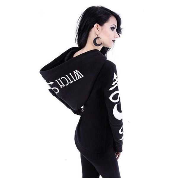 

designer hoodie woman clothes women hoodies gothic punk moon letter print sweatshirts autumn winter black jacket zipper coat hoody 5xl