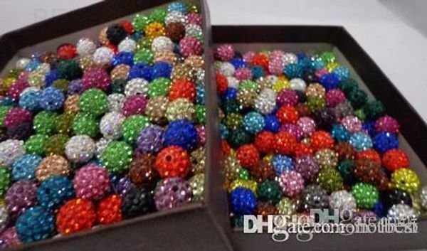 

10mm mixed micro pave cz disco ball crystal crystal bead bracelet necklace beads.sec wholesale stockj3522 w62 x82