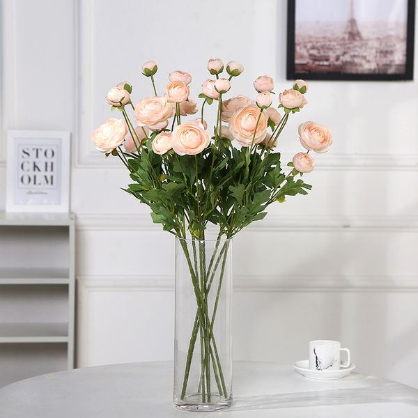 

60cm silk 4heads artificial flowers ranunculus asiaticus flower rose flower for home party wedding decoration fake