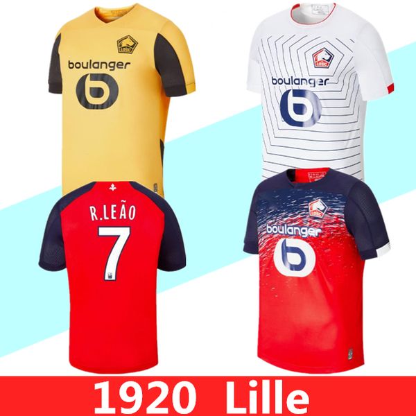 

enfant men 2019 2020 losc lille soccer jerseys remy fonte bamba t weah yazici football shirt 19 20 olympique lille jikone kit, Black;yellow