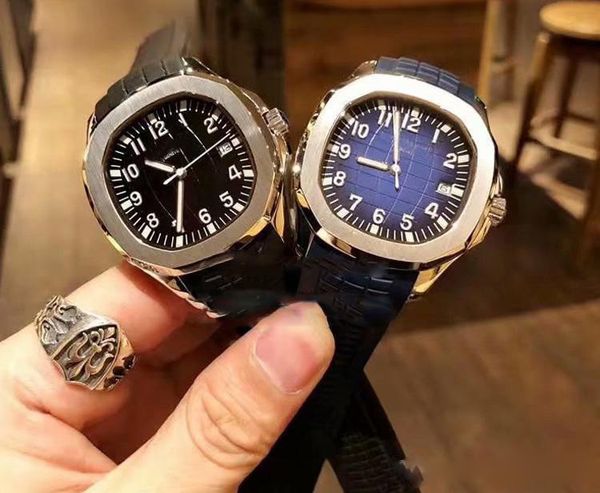 

new 40mm nautilus aquanaut 5167a steel case d-blue dial miyota automatic mens watch black rubber strap watches 4 colors sapphire glass p288, Slivery;brown