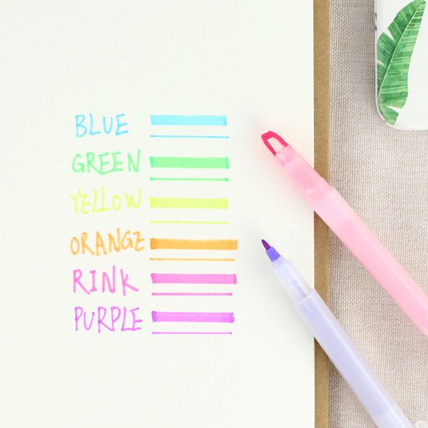 

Double-end Highlighter Pen Markers Pastel Liquid Chalk Marker Highlighters For School