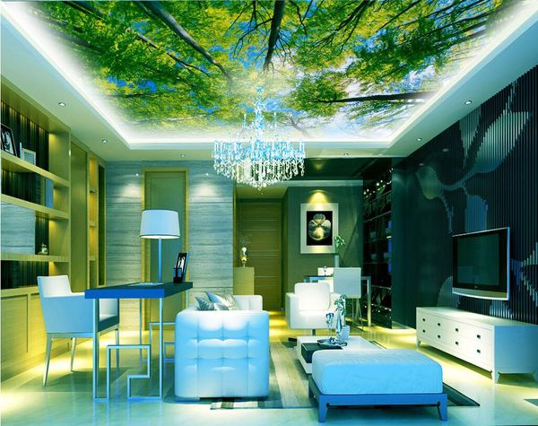 

wdbh 3d ceiling mural wallpaper custom p beautiful romantic blue sky white clouds leaves decor 3d wall murals wallpaper for walls 3 d