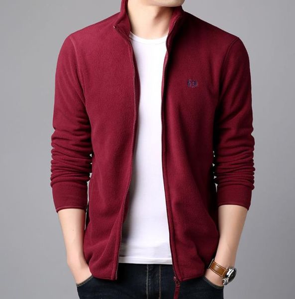 

fashion- thick fleece jacket solid color winter autumn warm hombres coats clothing, Black;brown