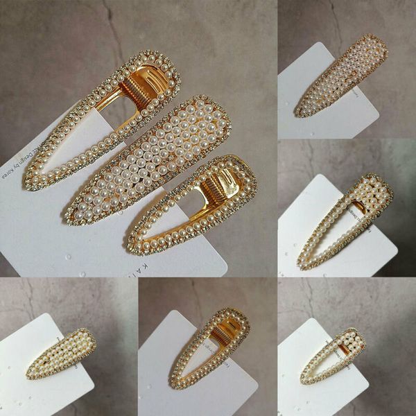 

Fashion Pearl Hair Clip for Women Elegant Korean Design Snap Barrette Stick Hairpin Hair Styling Accessories Gift for Girls