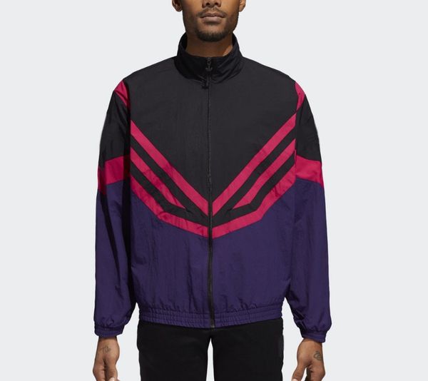 

men women jackets retro sports windbreaker fashion striped patchwork jackets casual zipper cardigan men's coat, Black;brown