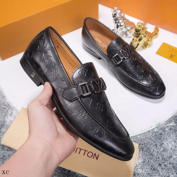 

20ss мужская обувь повседневная плюс размер кожа роскошные дизайнеры социальное вождение бренды для взрослых мода платье мокасины мужчины мо, Black