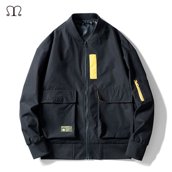

new 2019 jacket men fashion casual loose mens jackets streetwear spring bomber jacket male coat man zipper coats plus size s-2xl, Black;brown