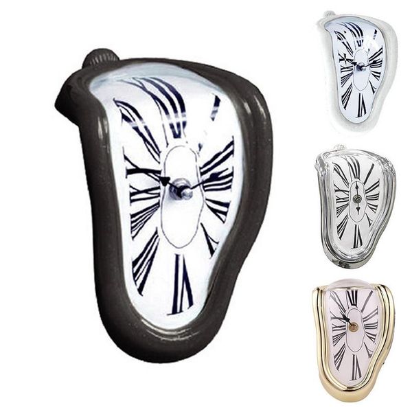 

innovative twisting style wall clock funny melting style table corner roman numerals right angle retro deformation time clock