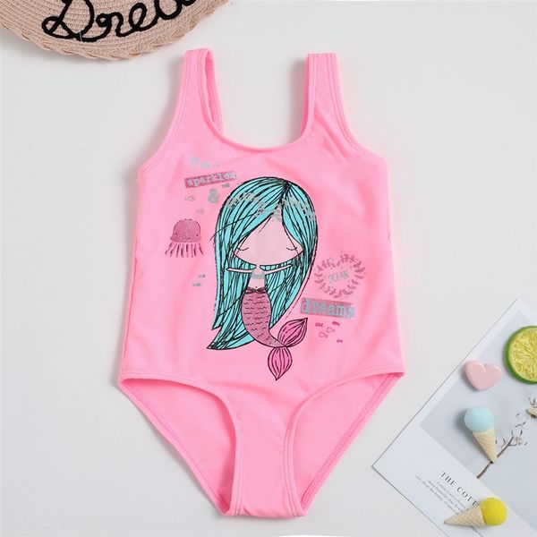 

children's one-piece cartoon mermaid girl children's one-piece swimsuit cartoon mermaid girl swimsuit, White;black