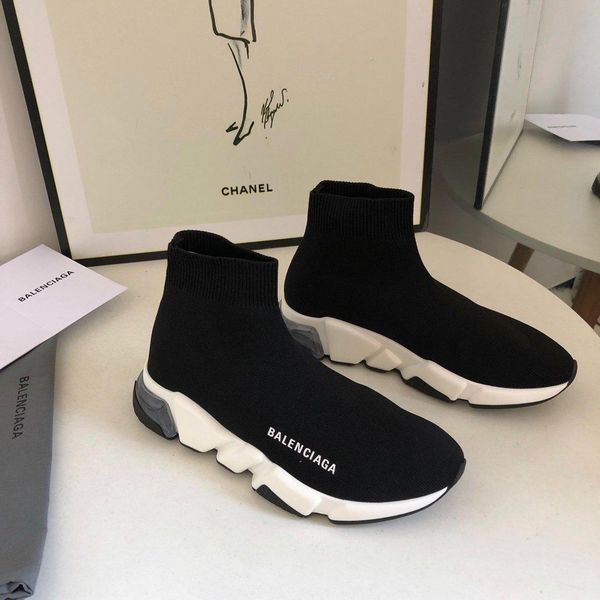 

sock shoes men and women high 2019 autumn fashion men's shoes new elastic trend sports casual shoes tide men martin boots 6356, Black