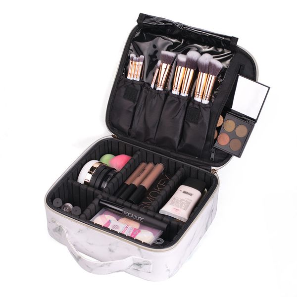 

new professional makeup bag women cosmetic case pu leather korean make up box large travel storage box wash bag