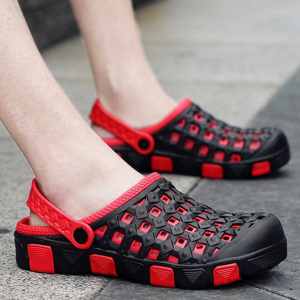

2019 new summer men shoes men beach sandals hollow slippers flip flops light sandalias outdoor summer chanclas, Blue;gray