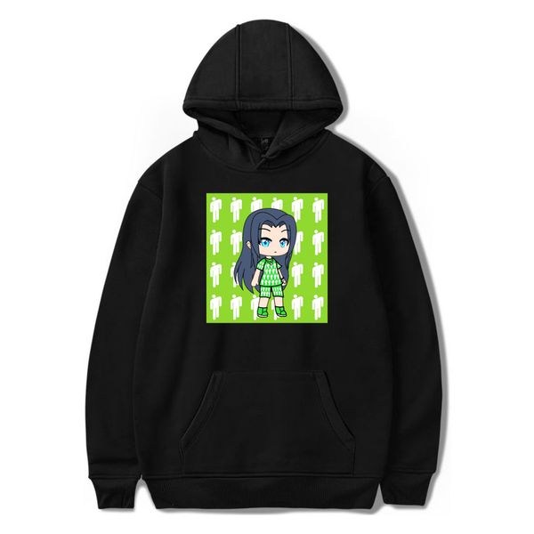 

2019 casual billie eilish hoodie women / men oversize streetwear cotton long sleeve hoodies hip hop sweatshirts clothes, Black