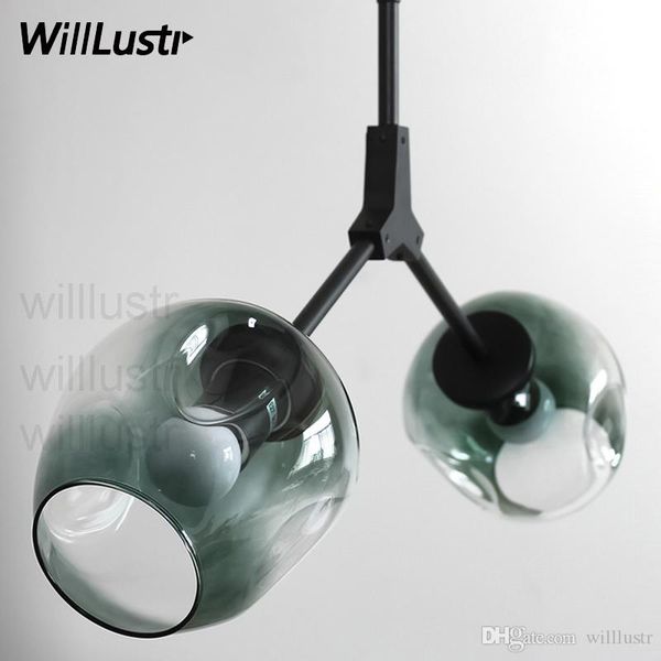 

willlustr glass shade hanging lighting cognac green glass pendant lamp rest room restaurant loft bar l suspension light branch shade