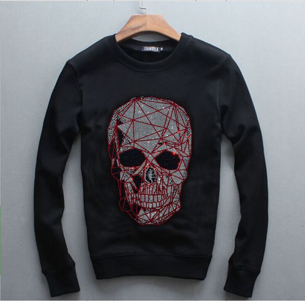 

new arrive popular sweatshirts diamonds streetwear hoodies men women sweatshirts hip hop pullover jackets, Black