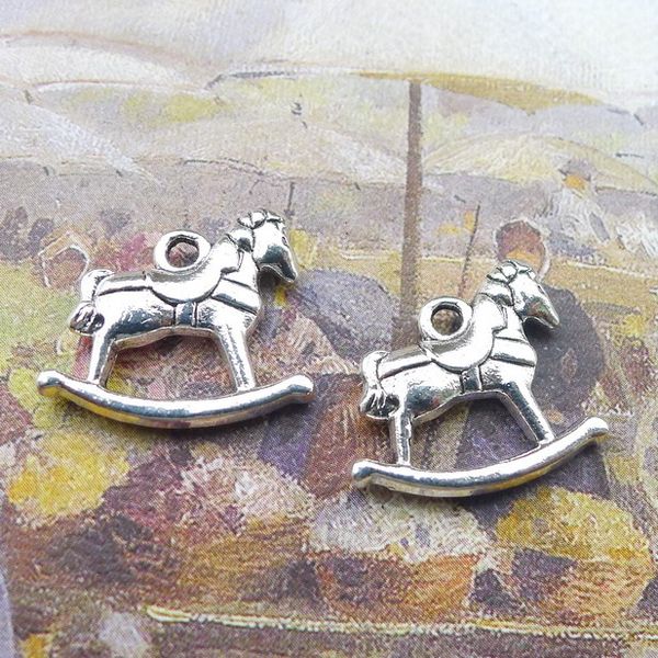 

b0154 16*20mm rotating wooden horse ancient silver combine gold product parts 100 individual / package 2.4 g, Bronze;silver