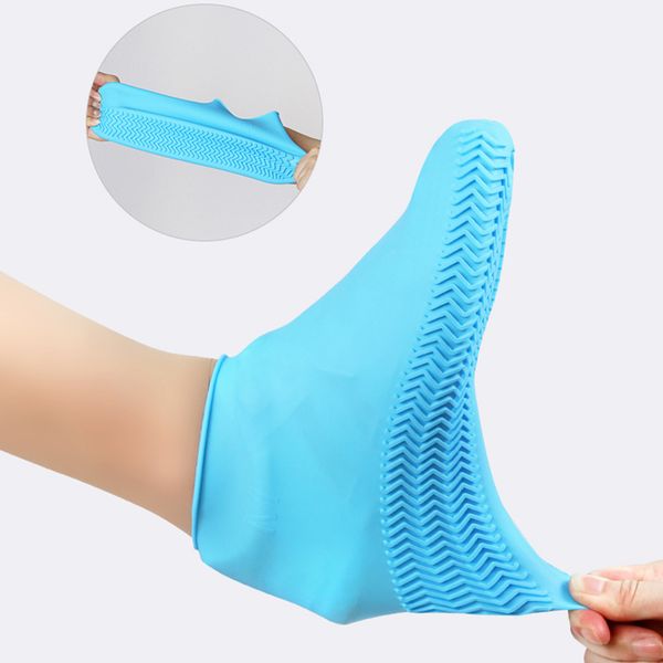 

silicone non-slip overshoes rainboots reusable wear-resistant waterproof rainproof shoes covers rain boots washable unisex