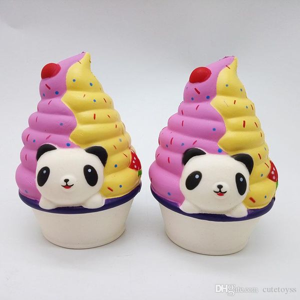 

pretty store squishy panda ice cream huge slow rising soft oversize phone squeeze toys pendant anti stress kid cartoon decompression toy