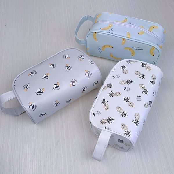 

travel pu simple cosmetic bag waterproof portable handbag wash bag cosmetic storage accessories finishing 2019 fashion