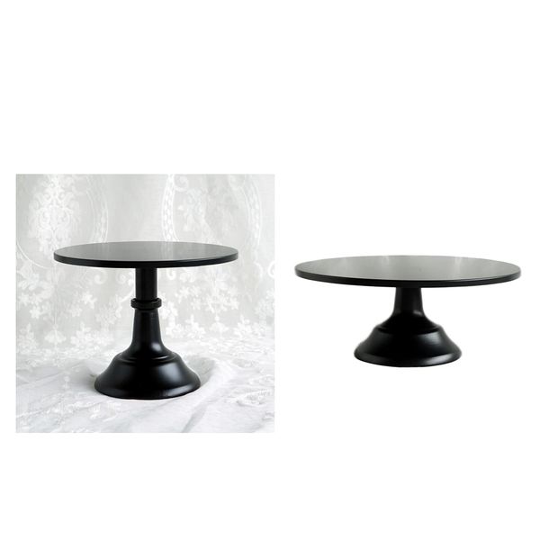 

2pcs 10/12inch cake stand metal dessert cupcake tray for party banquet black