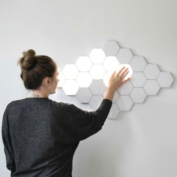 

led quantum lamp hexagonal lamps night lights touch sensitive wall lighting night light magnetic creative decor wall 3d led lamp