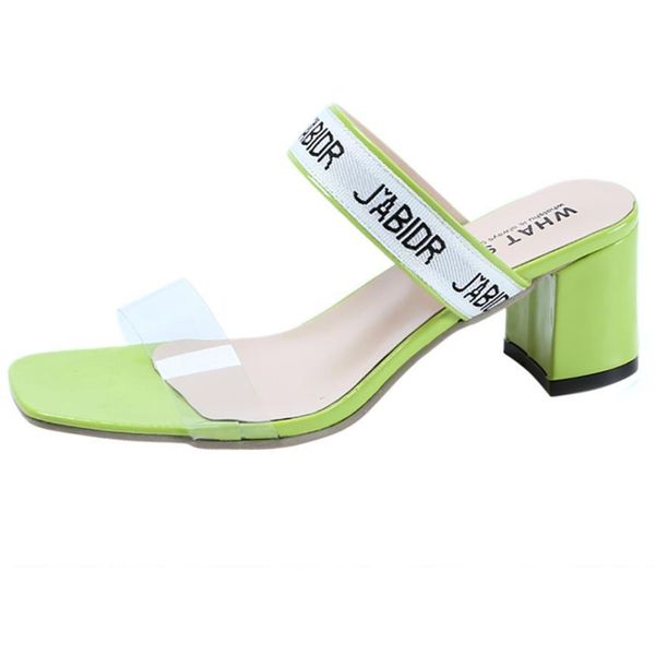 

summer bohemia anti skidding square heel slippers size 35-39, Black
