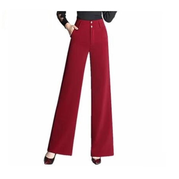 

modern dance pants female latin dance trousers square pant high waist straight tube wide leg trousers b-6857, Black;red